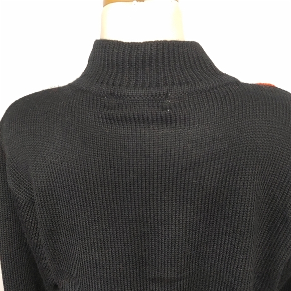Vintage Embroidered Floral Mock Neck Wool Blend Sweater Size S - Picture 6 of 11